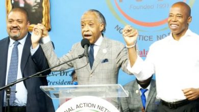 Photo of Eric Adams, Alvin Bragg Join Sharpton, Talk NYC Future After Primary Win