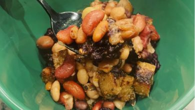 Photo of 16 Bean Medley with Plant-Based Sausage and Purple Rice