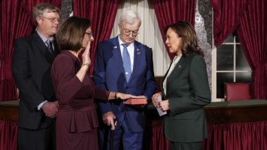 Photo of Bruce Fischer Handshake Videos Contrast Kamala Harris Snubbing