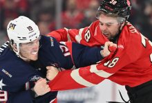 Photo of U.S.-Canada hockey game starts with 3 fights in 9 seconds