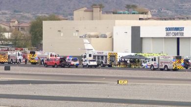 Photo of 1 dead in Arizona after jet hits plane parked near Scottsdale airport