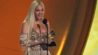 Photo of Beyoncé wins her first album of the year Grammy Award, for her landmark album, ‘Cowboy Carter’