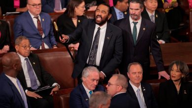 Photo of Democratic representatives react to the House censuring Rep. Al Green