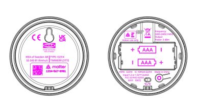 Photo of Ikea registered a Matter-over-Thread temperature sensor with the FCC