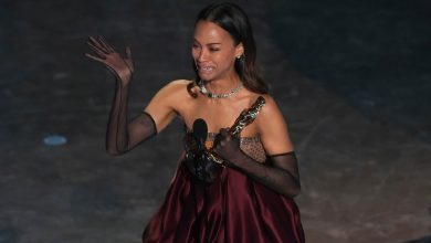 Photo of Zoe Saldaña wins first Oscar, sweeping awards season as best supporting actress in ‘Emilia Pérez’