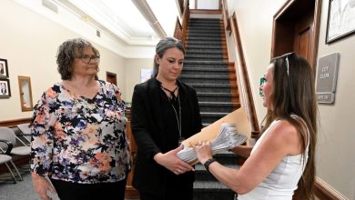 Photo of Erin Black recall sponsors deliver signatures to Loveland City Clerk – Loveland Reporter-Herald