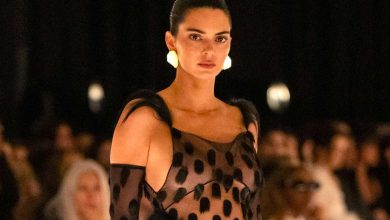 Photo of Kendall Walks Runway in a Naked Dress as Sister Kylie Cheers Her on at Fashion Week