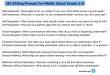 Photo of 20 SEL Writing Prompts For Middle School Grades 6-8