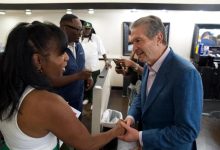 Photo of Rick Jackson Campaigns at Barbershop Touting Loans for Black Entrepreneurs