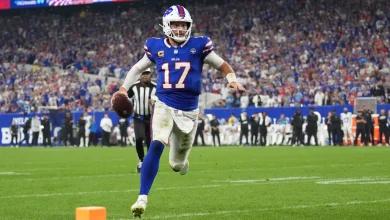 Photo of 7 best moments from Bills new stadium opener, from Josh Allen’s 5-TD day to ‘Fitzmagic’ breaking tables